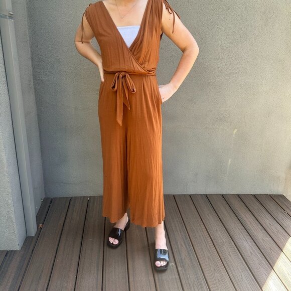 ANTHROPOLOGIE Moulinette Soeurs Alisande Belted Knit Jumpsuit - size Medium - Picture 2 of 9